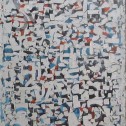 Anne Wall Thomas, Alphabet Overlay, 1980 mixed media 72 x 14