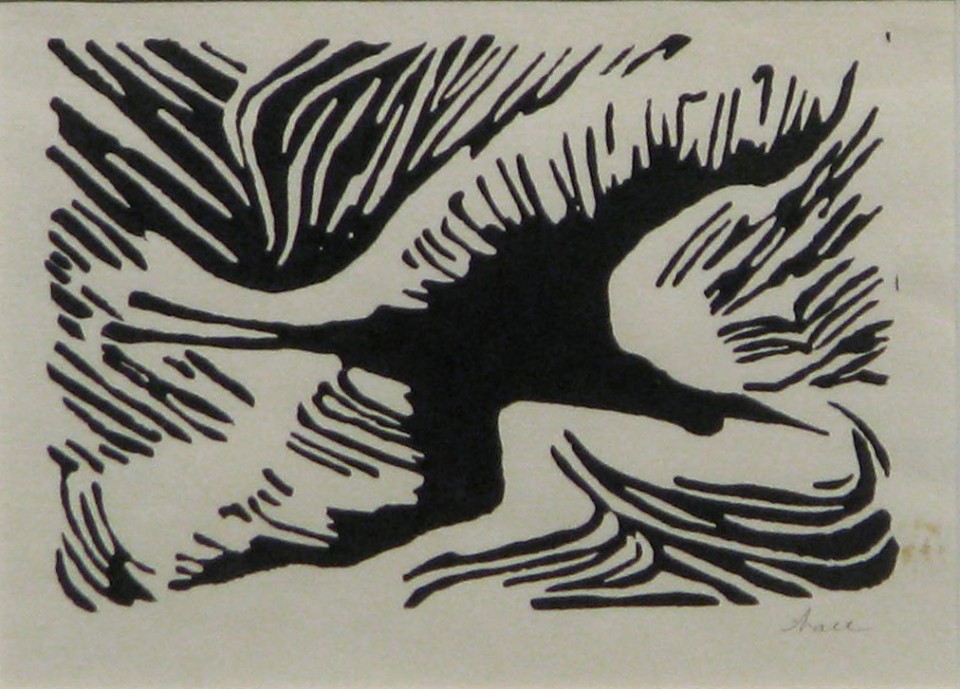 Rite of Passage, 1945
lino cut
4 x 6
