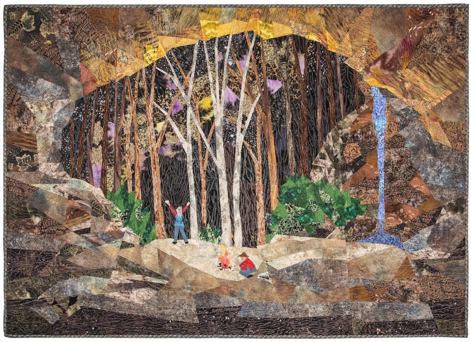 Ann Harwell, Heaven on Earth, quilted tapestry, 61 x 43