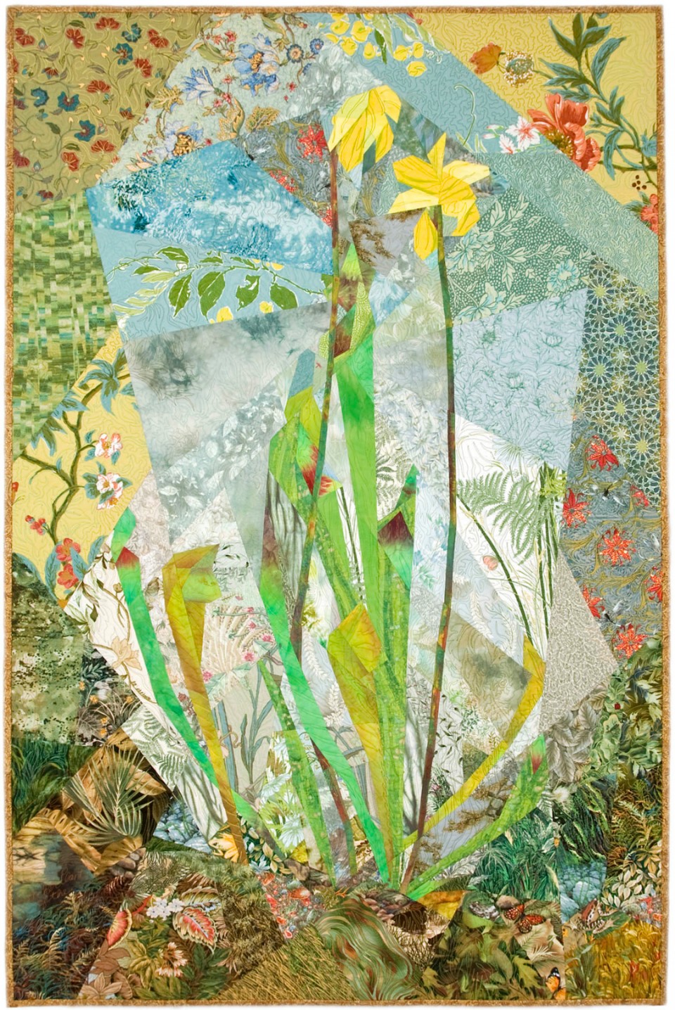 Ann Harwell, Pitcher Plants of the Pocosins, quilted tapestry, 38 x 58