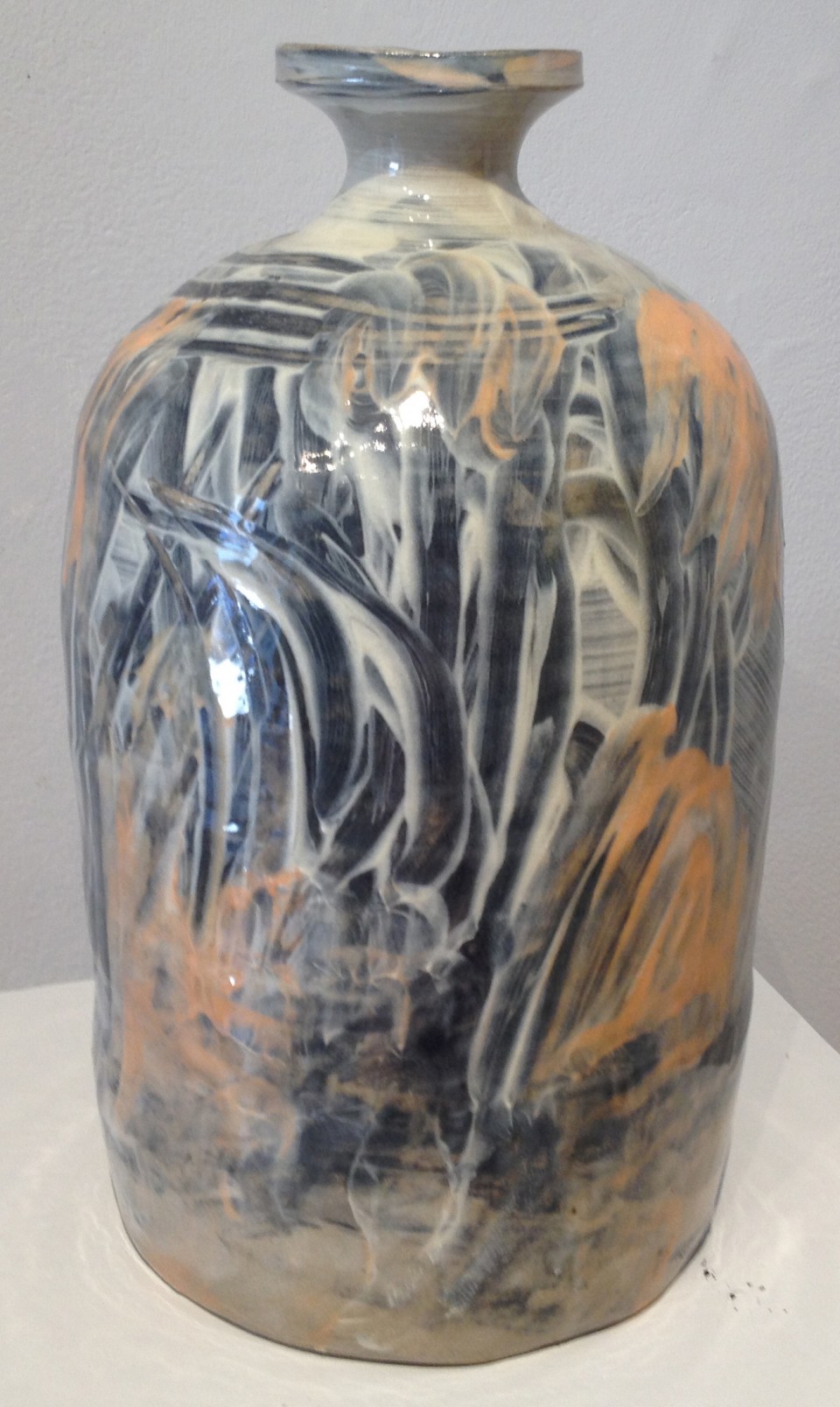 In-Chin Lee, Large Multi-Glaze Jar, porcelain, 13 x 7.5 x 7