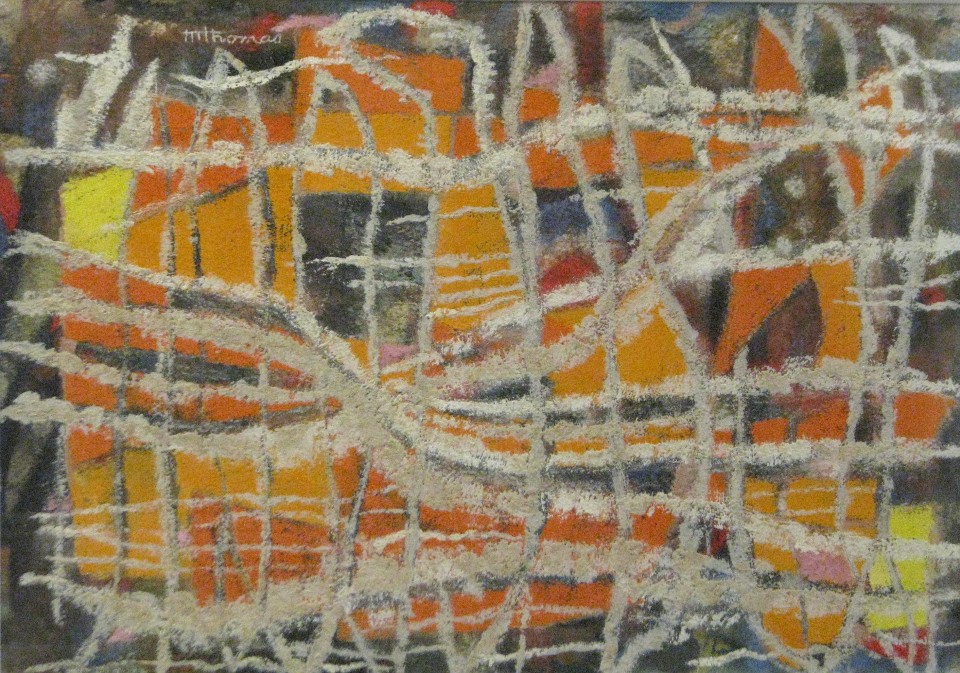 Mary Leath Thomas, Orange Pattern, Gouache on Paper, 13 x 19