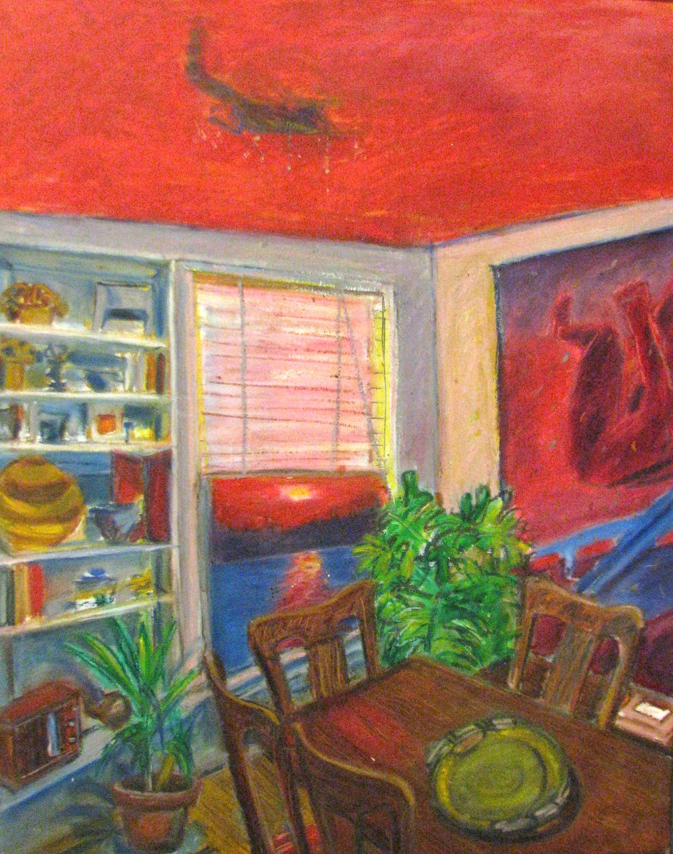 George Bireline, Inside, Outside, 1986, acrylic on panel, 29 x 23 inches