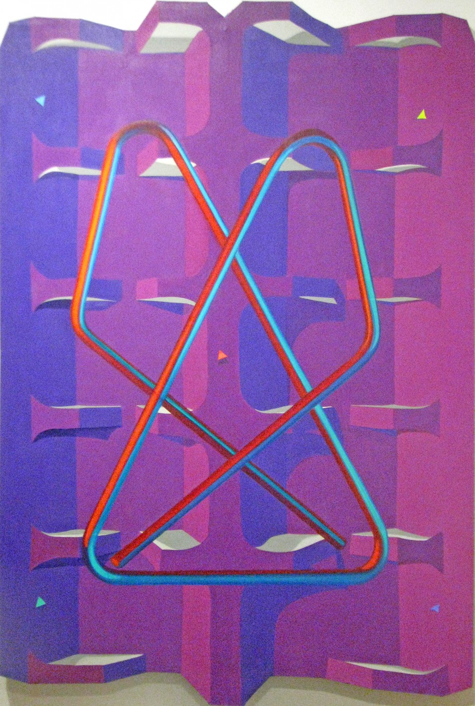 George Bireline, Paper Clip and Cardboard Cut Out, acrylic on shaped canvas, 73 x 49.5 inches
