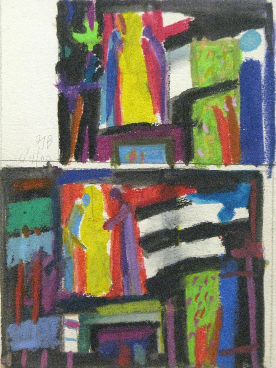 George Bireline, January 4, 2000, acrylic on paper, 12 x 9 inches