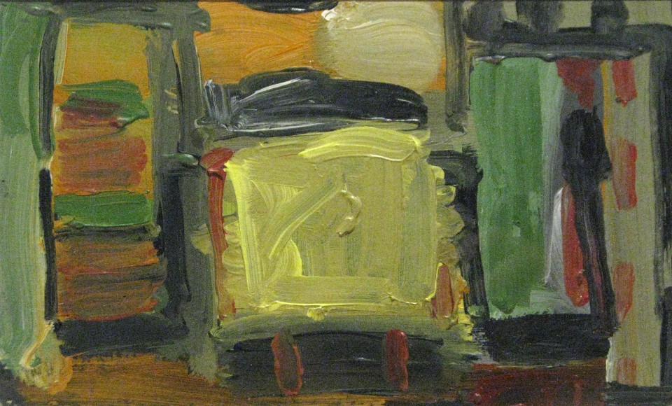 George Bireline, Untitled, acrylic on paper, 5.75 x 9.5 inches