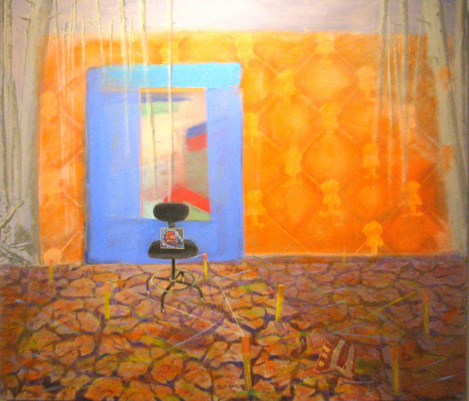 George Bireline, Intrusion, Part II, oil and acrylic on canvas, 45 x 52 inches