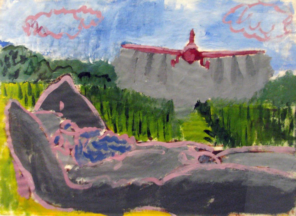 Crop Duster, 1985, Acrylic on Paper