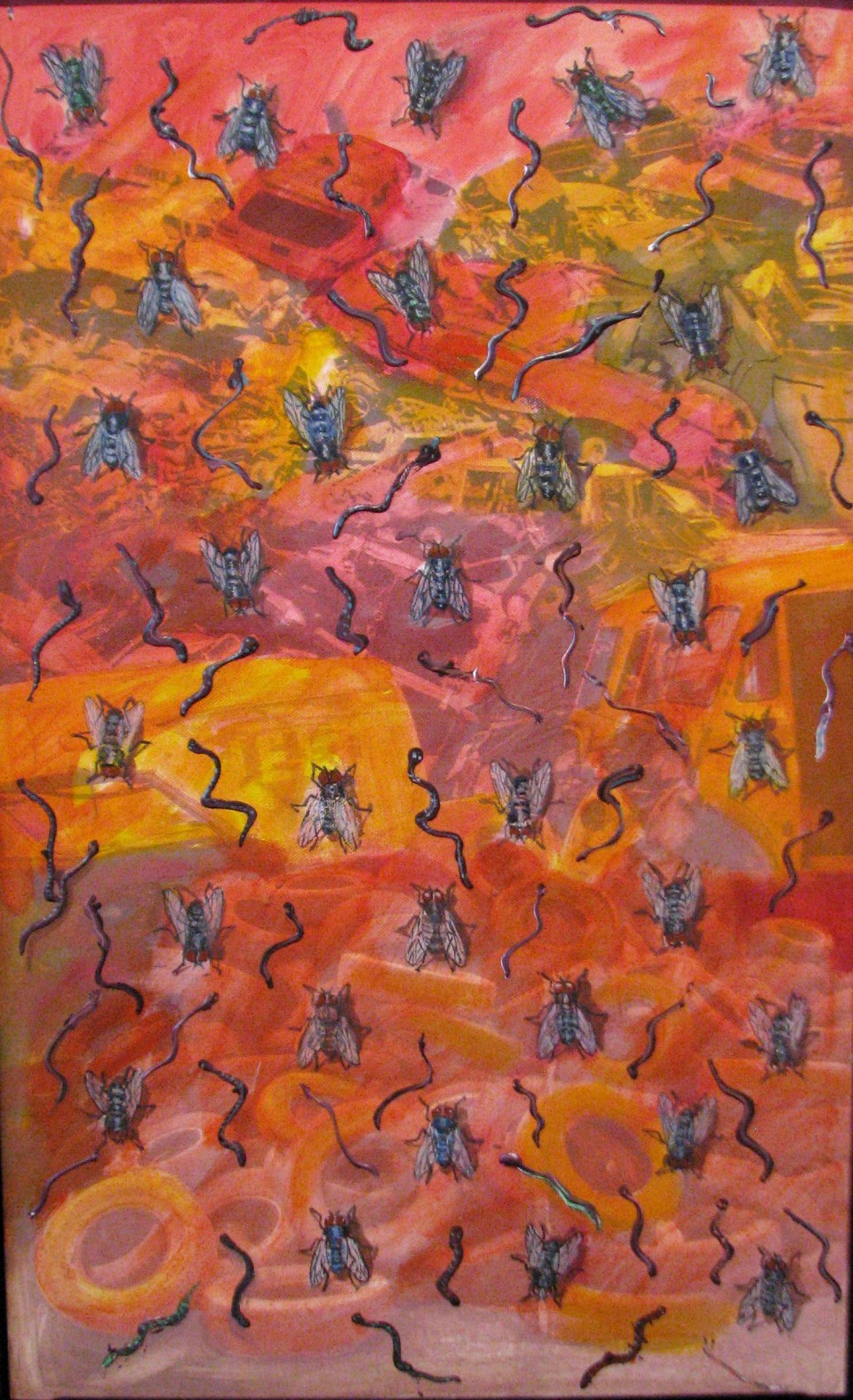 Untitled (Crush with Flies), Ca. 1990
Mixed Media on Canvas