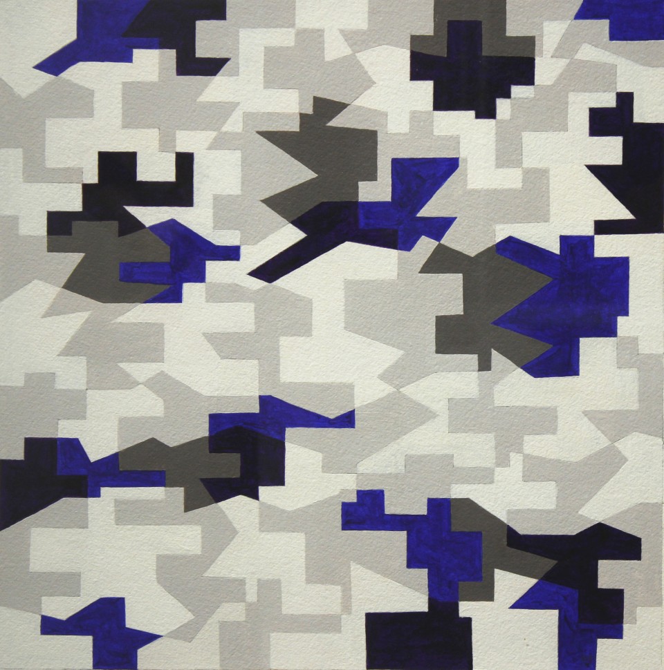 Blue Maelstrom,
2011,
Acrylic on paper
20x20