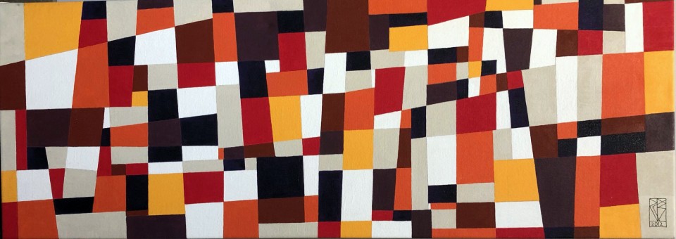 Fugue 2012, 16x44, acrylic on canvas