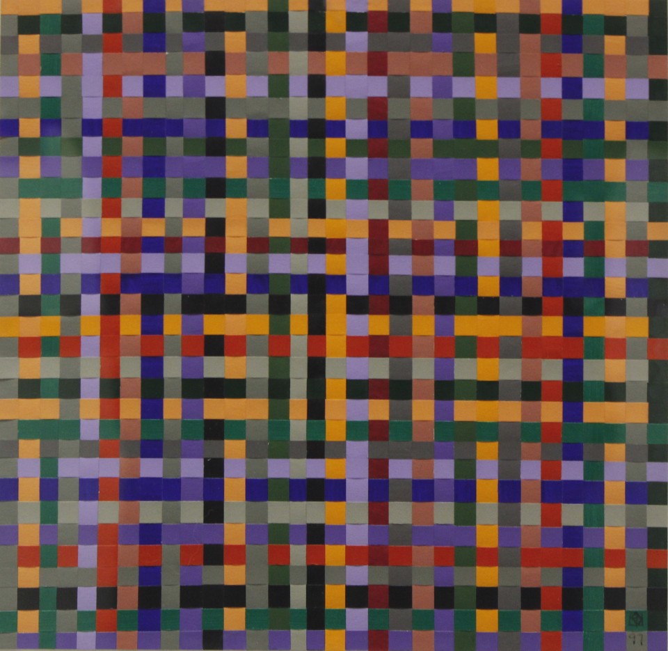 Hidden Squares 3,
1986,
woven paper
8x8

