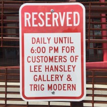 Reserved Parking for Lee Hansley Gallery