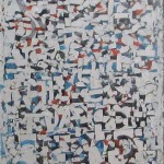 Anne Wall Thomas, Alphabet Overlay, 1980 mixed media 72 x 14